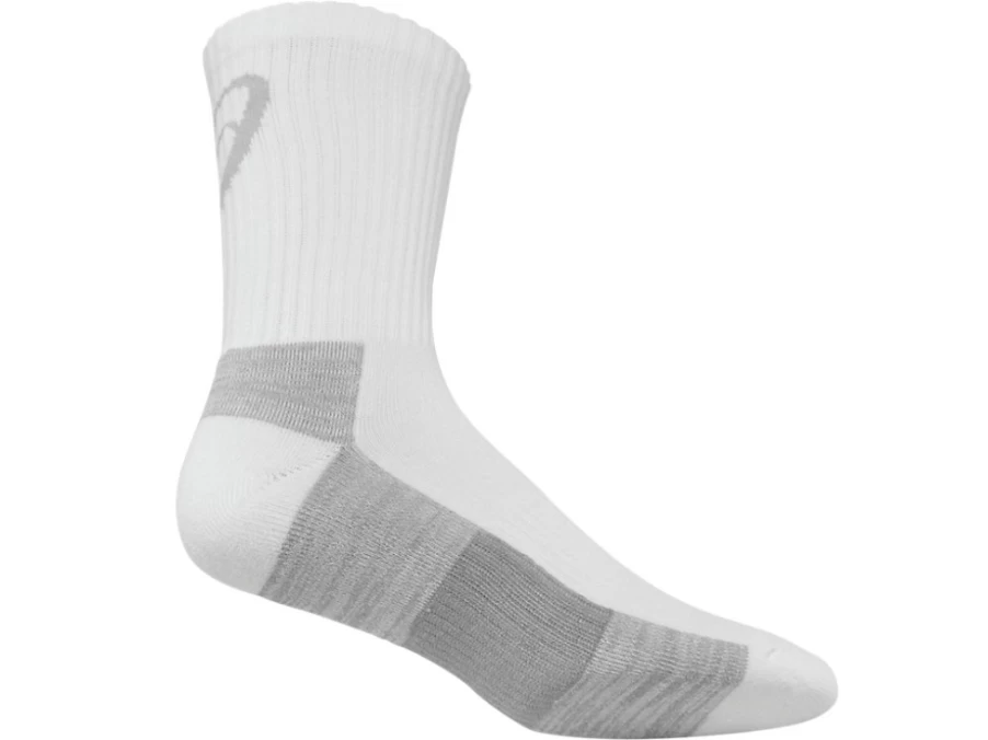 ASICS Unisex Training Crew Socks 3-Pack - White Assorted Athletic Socks for Men & Women